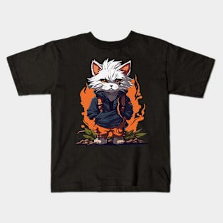 cat on fire Kids T-Shirt